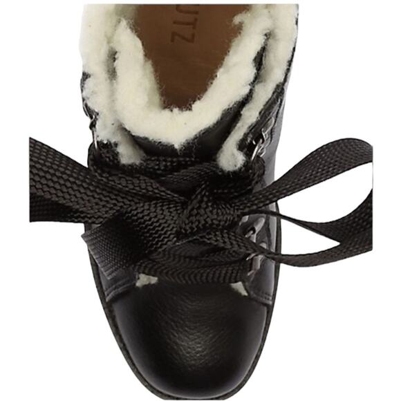 NWOT Schutz Zara Fur-Lined Winter Leather Ankle Boots Black - Sz 11 - Picture 3 of 8